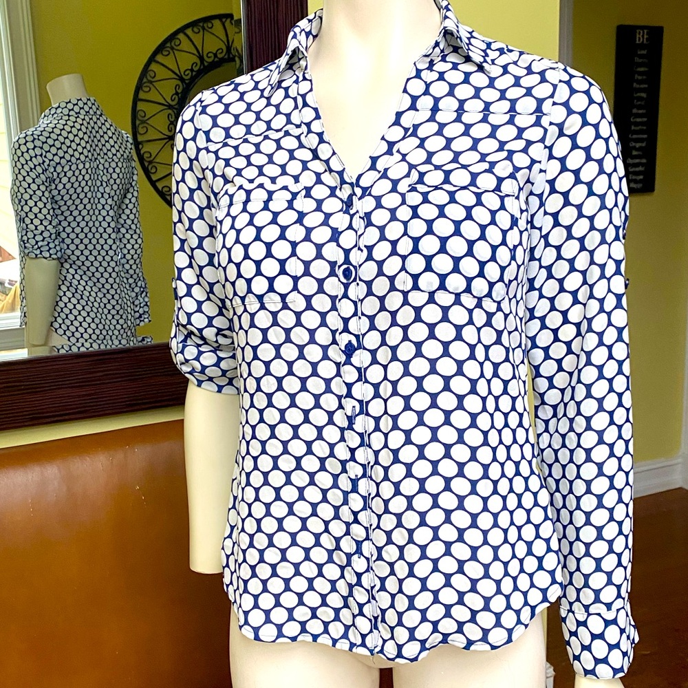 Express Blouse Excellent Condition-Small. Navy Bl… - image 1
